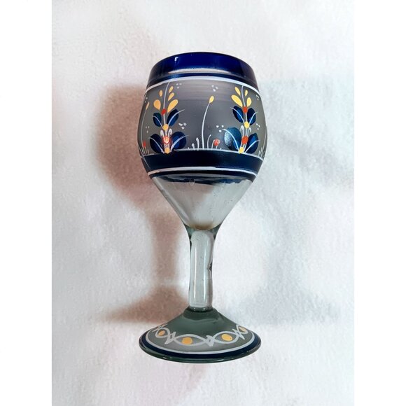 Vintage El Palomar glass wine goblet fish - Picture 2 of 4